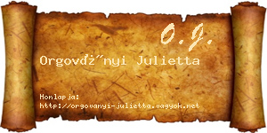 Orgoványi Julietta névjegykártya